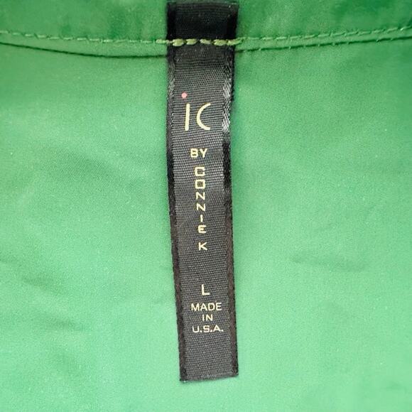 IC Connie K Green Spring Coat Size Large Oversized Art To Wear Funky Bright USA - Picture 4 of 8